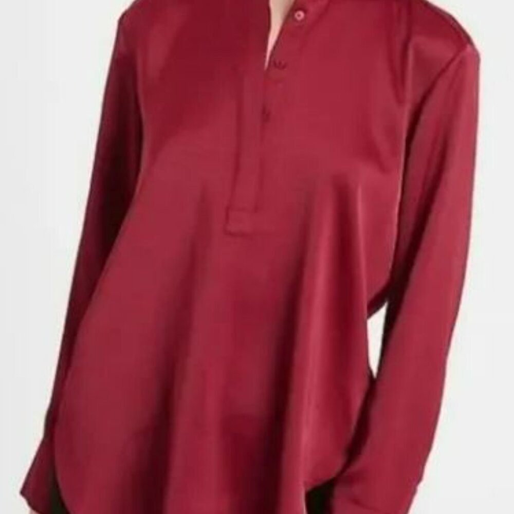 Elegant red satin tunic from banana republic size xxl